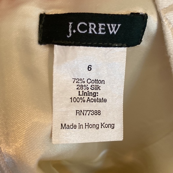 J. Crew Cream Dress. Size 6. Beautiful fabric and now detail. Worn once. - Picture 4 of 5